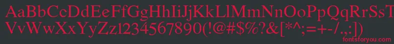 フォントRomandeadfstdRegular – 黒い背景に赤い文字