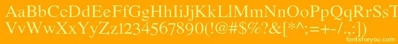 RomandeadfstdRegular Font – Yellow Fonts on Orange Background