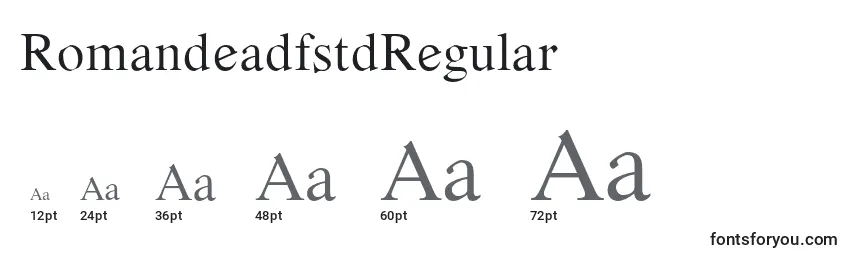 Размеры шрифта RomandeadfstdRegular