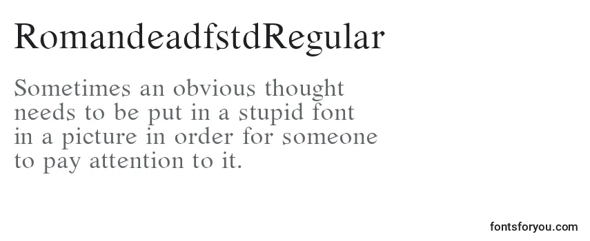 Review of the RomandeadfstdRegular Font