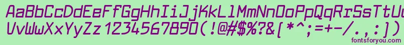 LarabiefontrgBolditalic Font – Purple Fonts on Green Background