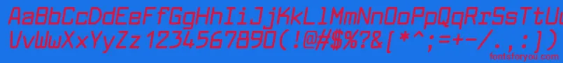 LarabiefontrgBolditalic Font – Red Fonts on Blue Background