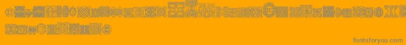 SlCelticStyle-Schriftart – Graue Schriften auf orangefarbenem Hintergrund