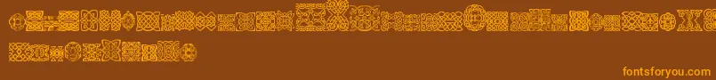 SlCelticStyle Font – Orange Fonts on Brown Background