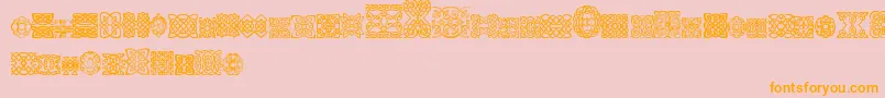 SlCelticStyle-Schriftart – Orangefarbene Schriften auf rosa Hintergrund