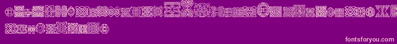 SlCelticStyle Font – Pink Fonts on Purple Background