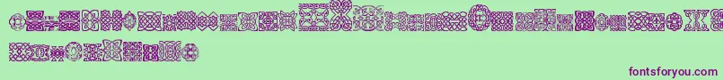 SlCelticStyle Font – Purple Fonts on Green Background