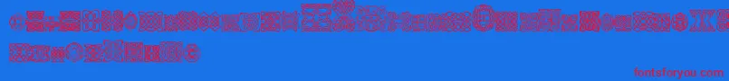 SlCelticStyle-Schriftart – Rote Schriften auf blauem Hintergrund