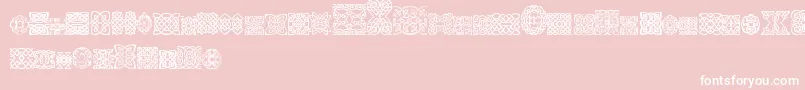 SlCelticStyle-Schriftart – Weiße Schriften auf rosa Hintergrund