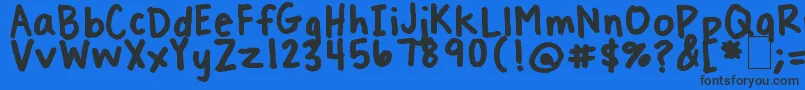 Шрифт TreatYoSelf – чёрные шрифты на синем фоне