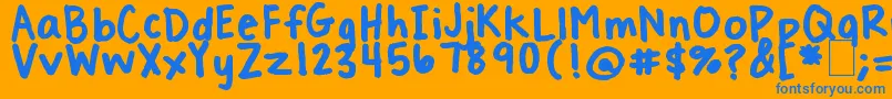 フォントTreatYoSelf – オレンジの背景に青い文字