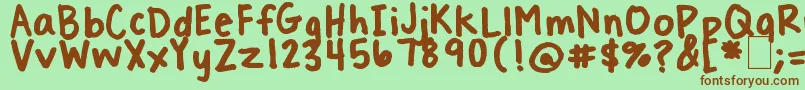 TreatYoSelf Font – Brown Fonts on Green Background