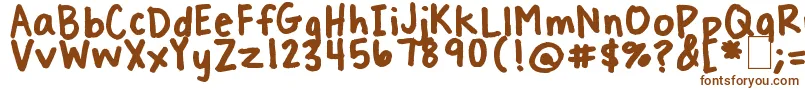TreatYoSelf-fontti – ruskeat fontit valkoisella taustalla