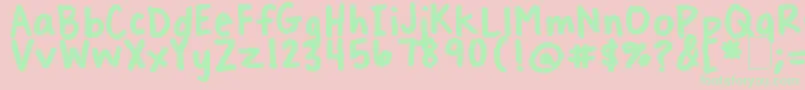 TreatYoSelf Font – Green Fonts on Pink Background