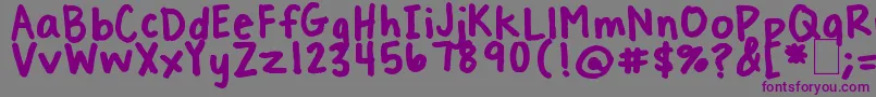 TreatYoSelf-Schriftart – Violette Schriften auf grauem Hintergrund