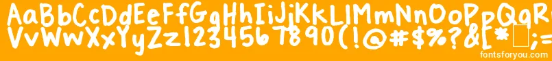 TreatYoSelf Font – White Fonts on Orange Background