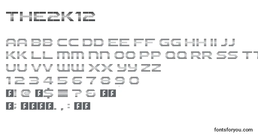 Schriftart The2k12 – Alphabet, Zahlen, spezielle Symbole