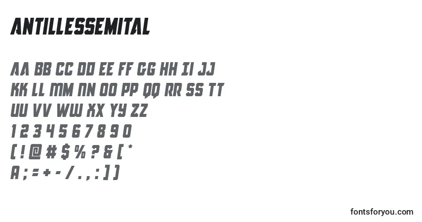 Шрифт Antillessemital – алфавит, цифры, специальные символы