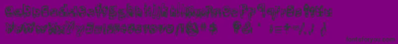 Fonte KittenMeat – fontes pretas em um fundo violeta