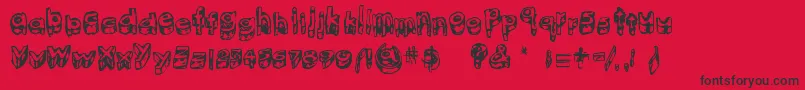 Police KittenMeat – polices noires sur fond rouge