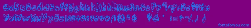 Шрифт KittenMeat – синие шрифты на фиолетовом фоне