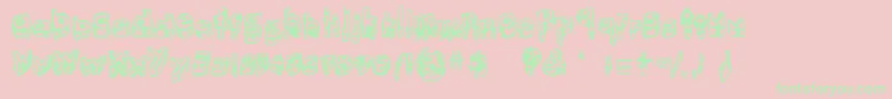 KittenMeat-Schriftart – Grüne Schriften auf rosa Hintergrund
