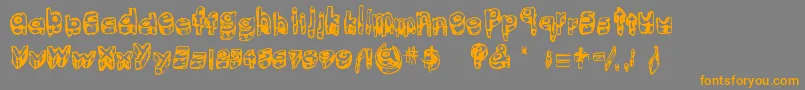 KittenMeat-Schriftart – Orangefarbene Schriften auf grauem Hintergrund