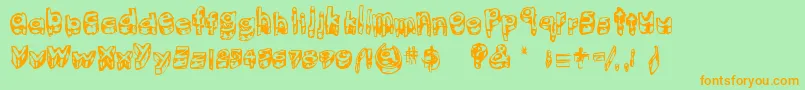 KittenMeat Font – Orange Fonts on Green Background