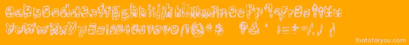 KittenMeat-fontti – vaaleanpunaiset fontit oranssilla taustalla
