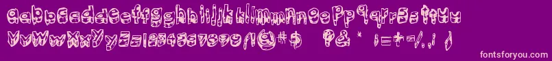 KittenMeat Font – Pink Fonts on Purple Background