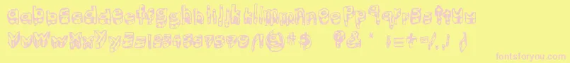 KittenMeat Font – Pink Fonts on Yellow Background