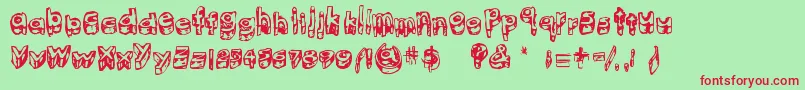 KittenMeat Font – Red Fonts on Green Background