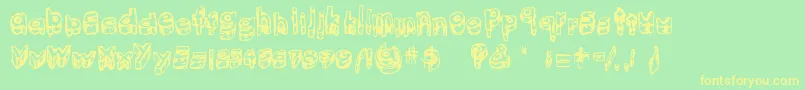 KittenMeat-fontti – keltaiset fontit vihreällä taustalla
