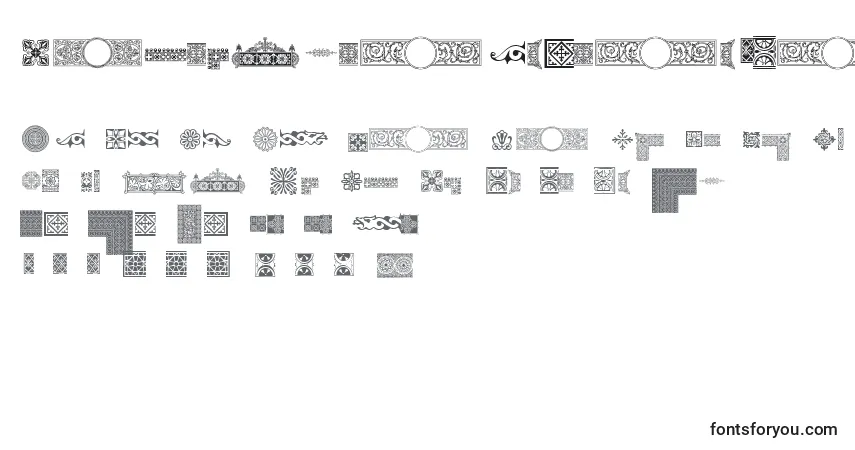 A fonte Pfornmtreasures1Regular – alfabeto, números, caracteres especiais