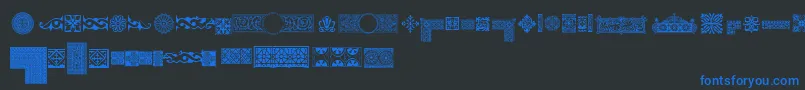 Pfornmtreasures1Regular Font – Blue Fonts on Black Background