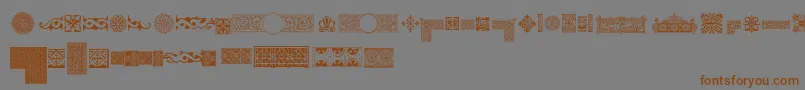 Pfornmtreasures1Regular Font – Brown Fonts on Gray Background