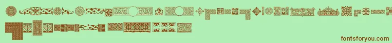 Pfornmtreasures1Regular Font – Brown Fonts on Green Background