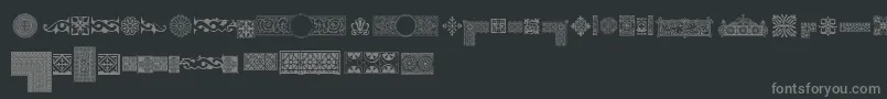 Pfornmtreasures1Regular Font – Gray Fonts on Black Background