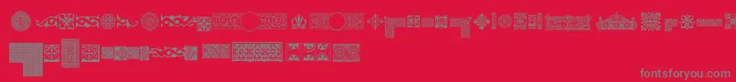 フォントPfornmtreasures1Regular – 赤い背景に灰色の文字