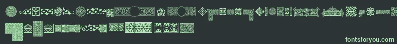 Pfornmtreasures1Regular Font – Green Fonts on Black Background