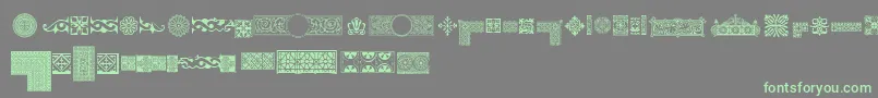 Pfornmtreasures1Regular Font – Green Fonts on Gray Background