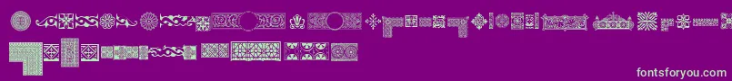 Pfornmtreasures1Regular Font – Green Fonts on Purple Background