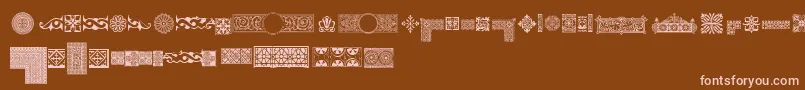 Pfornmtreasures1Regular Font – Pink Fonts on Brown Background