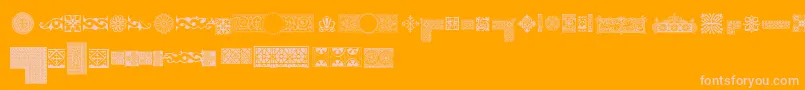 Pfornmtreasures1Regular Font – Pink Fonts on Orange Background