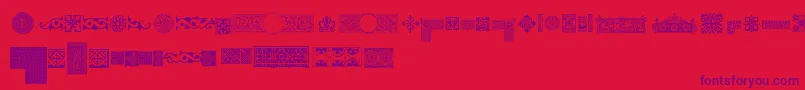 Pfornmtreasures1Regular Font – Purple Fonts on Red Background