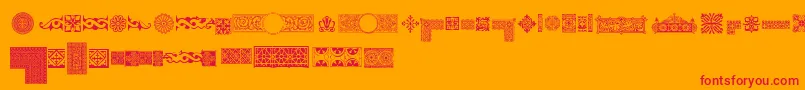 Pfornmtreasures1Regular Font – Red Fonts on Orange Background