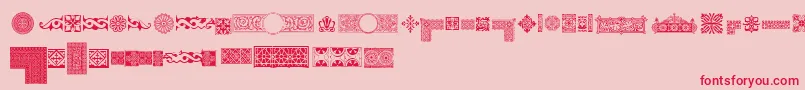 Pfornmtreasures1Regular-Schriftart – Rote Schriften auf rosa Hintergrund