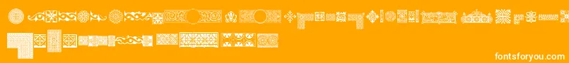 Pfornmtreasures1Regular-Schriftart – Weiße Schriften auf orangefarbenem Hintergrund