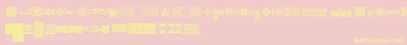 Pfornmtreasures1Regular-Schriftart – Gelbe Schriften auf rosa Hintergrund