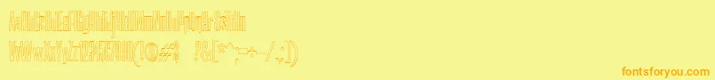 Fonte NerettaOutline – fontes laranjas em um fundo amarelo